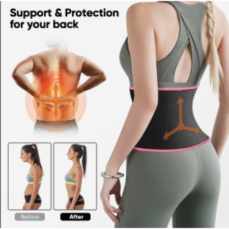 Sweat Band Waist Trainer for Women Meidong Waist Trimmer Belt for Weight Loss and Slimming，Sweat Belt with Tummy Control & Sauna Suit Effect